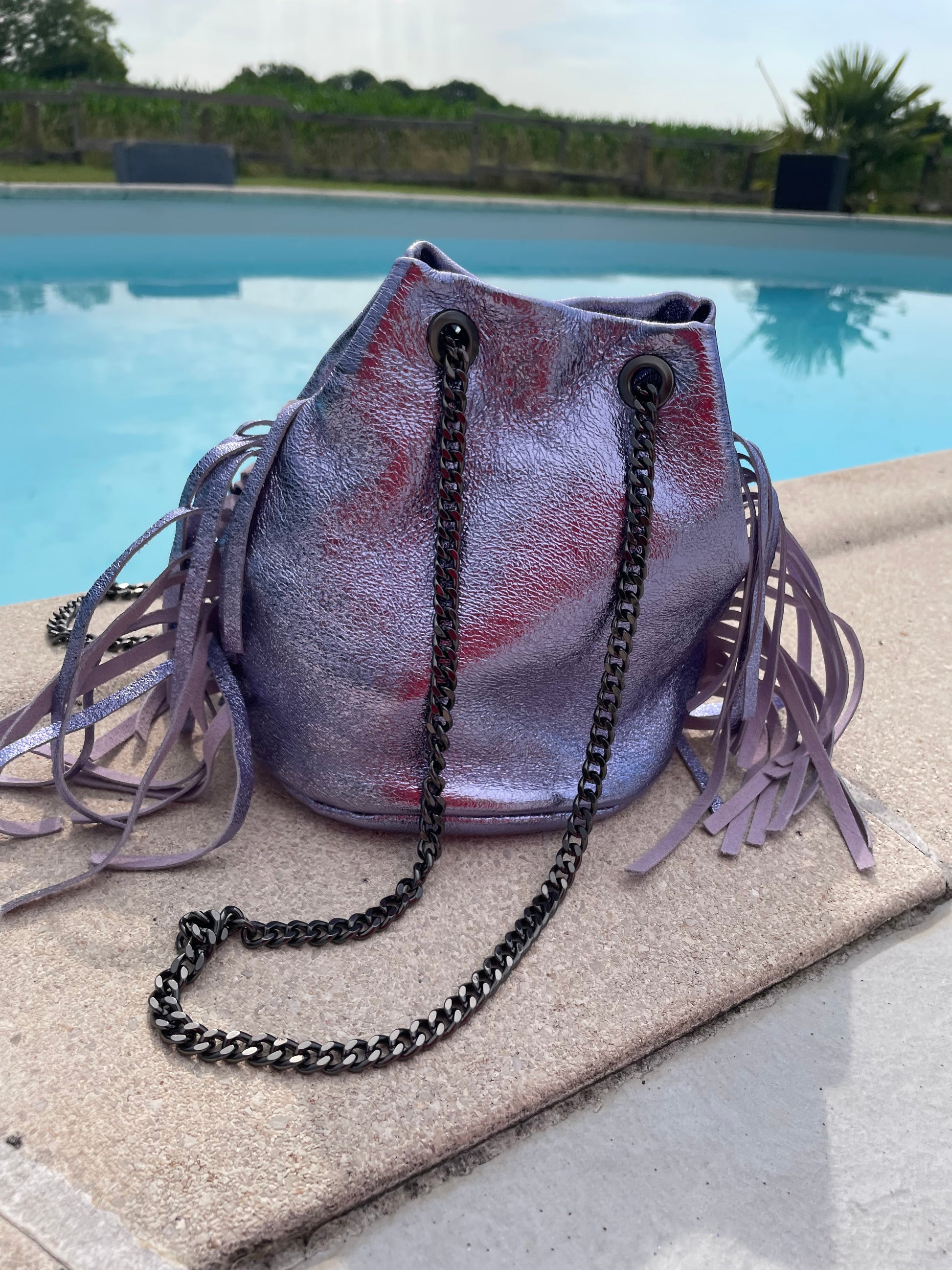 Sac besace violet