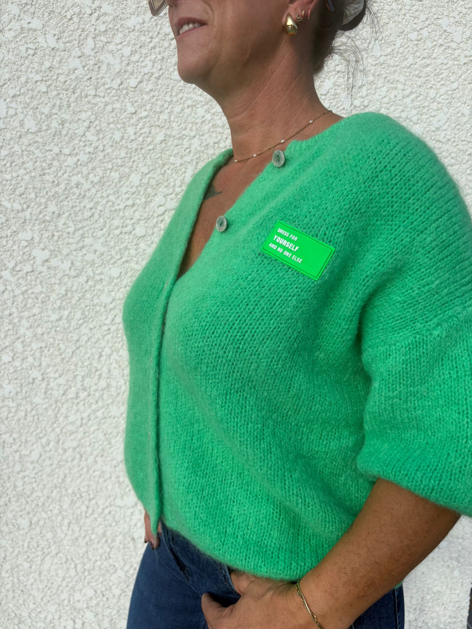 Pull manche courte vert