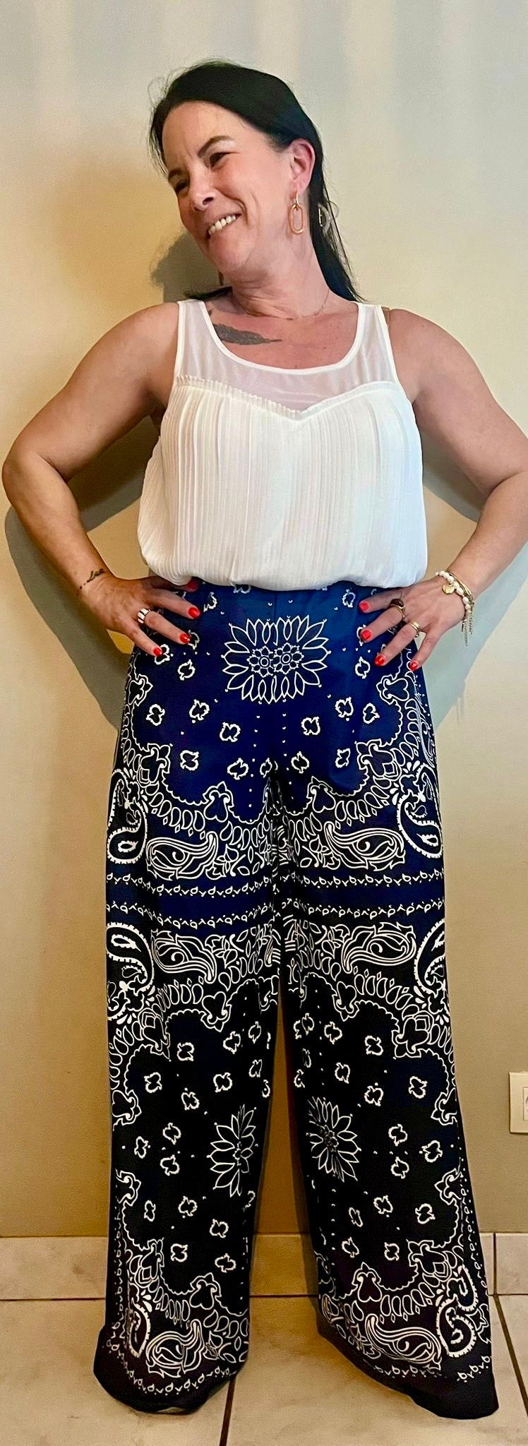 Pantalon large bandana
