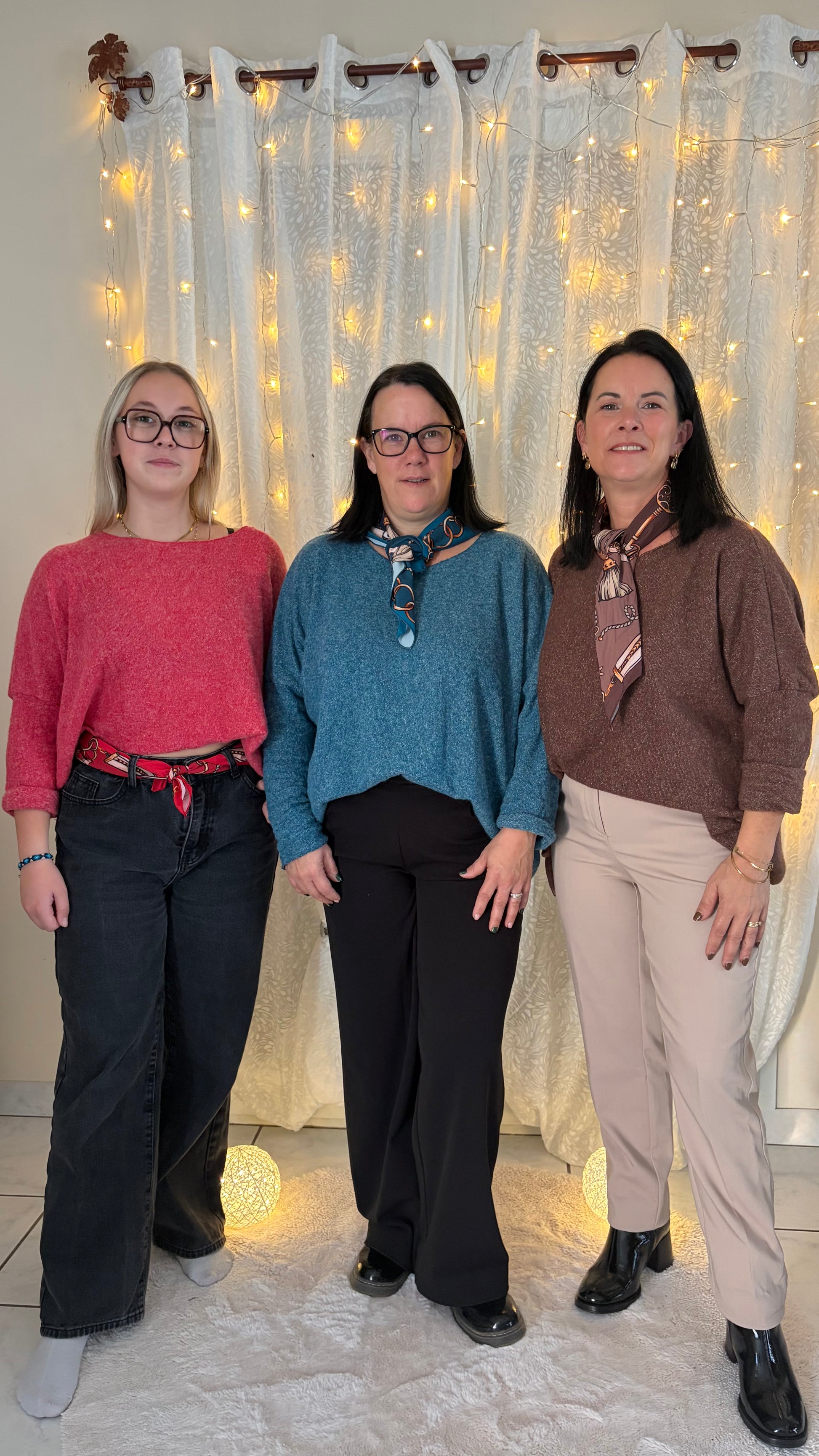 Pull Col Rond Avec foulard