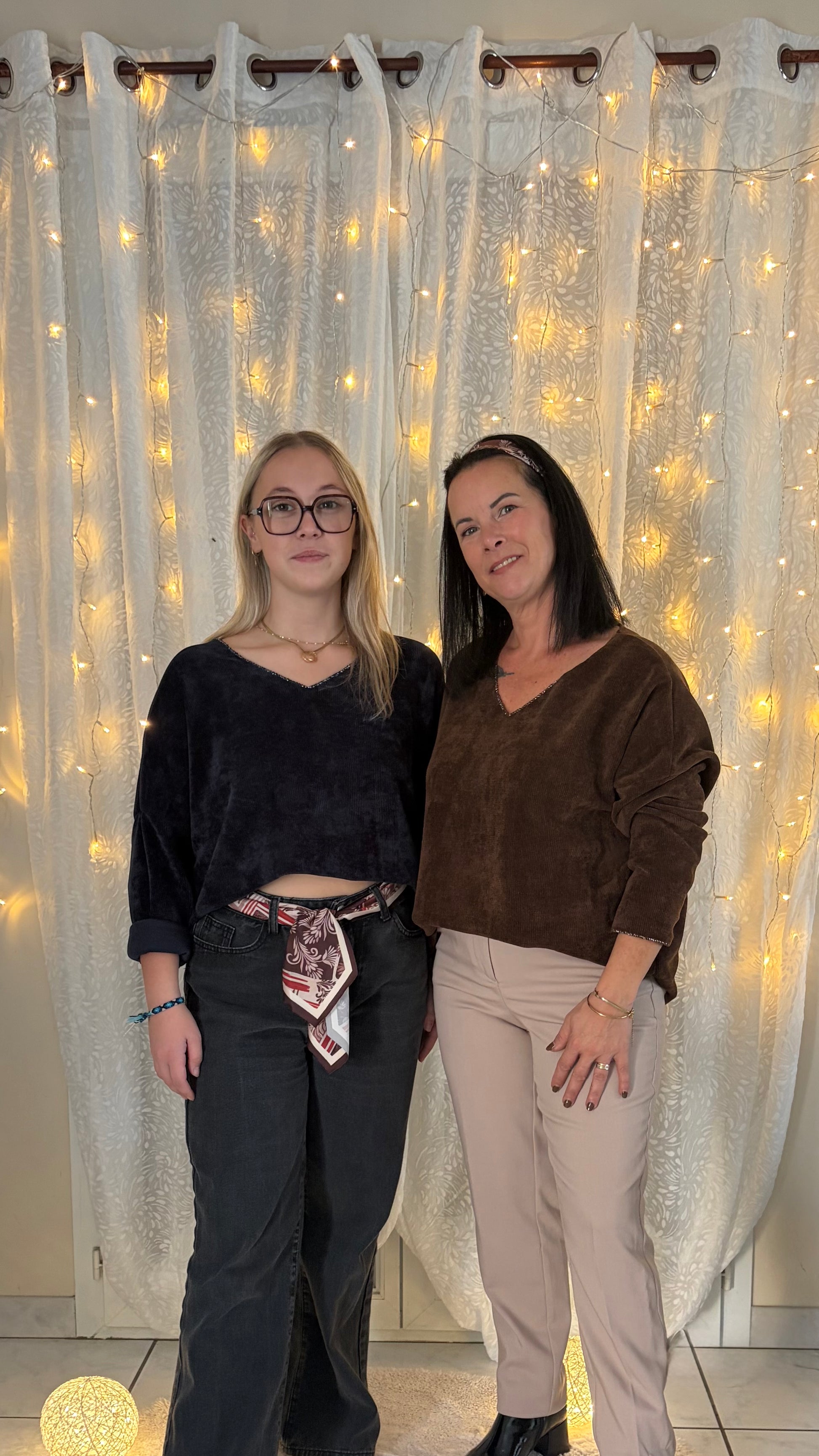 Pull En Velour Avec Écharpe