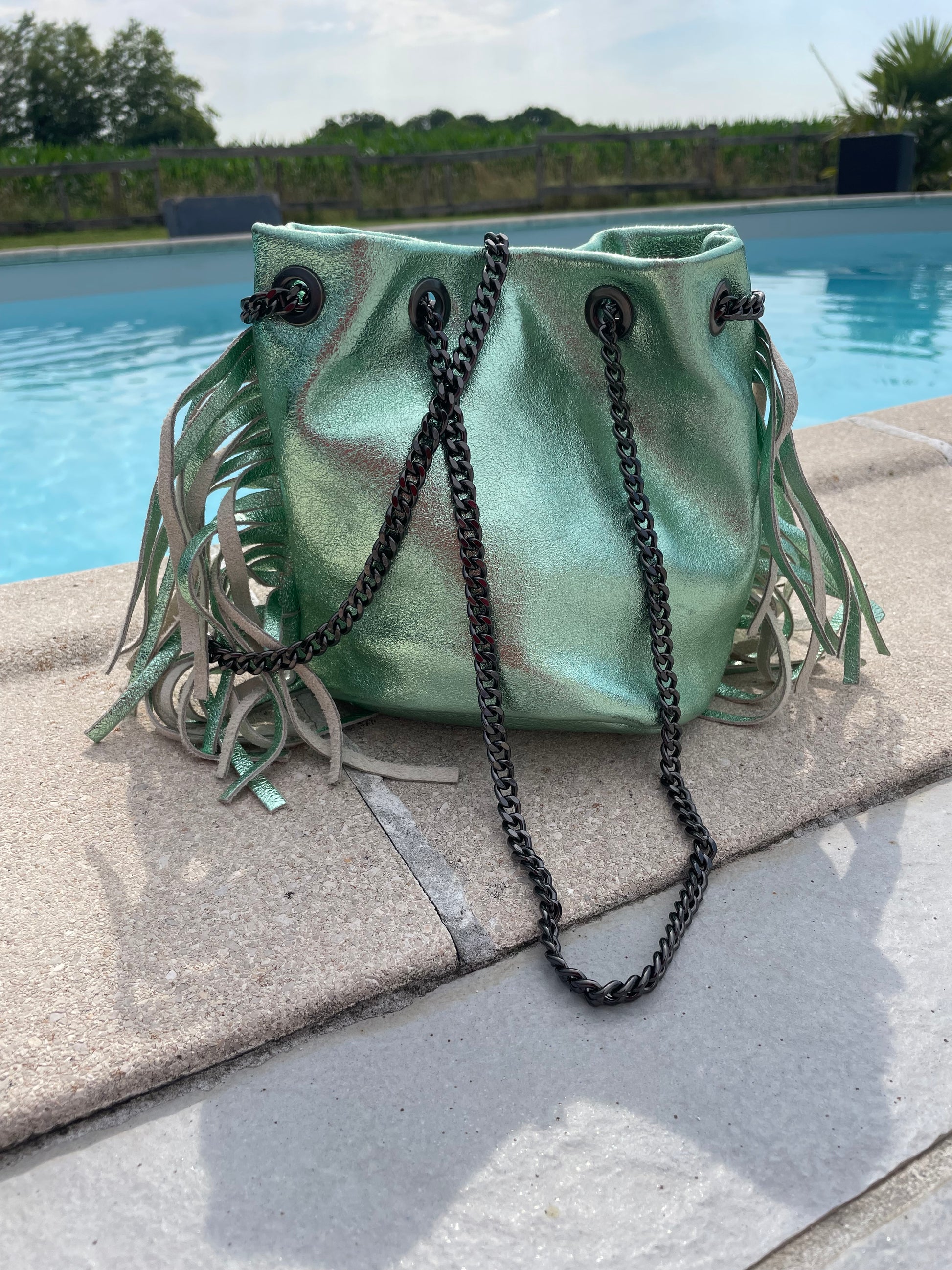 Sac besace vert