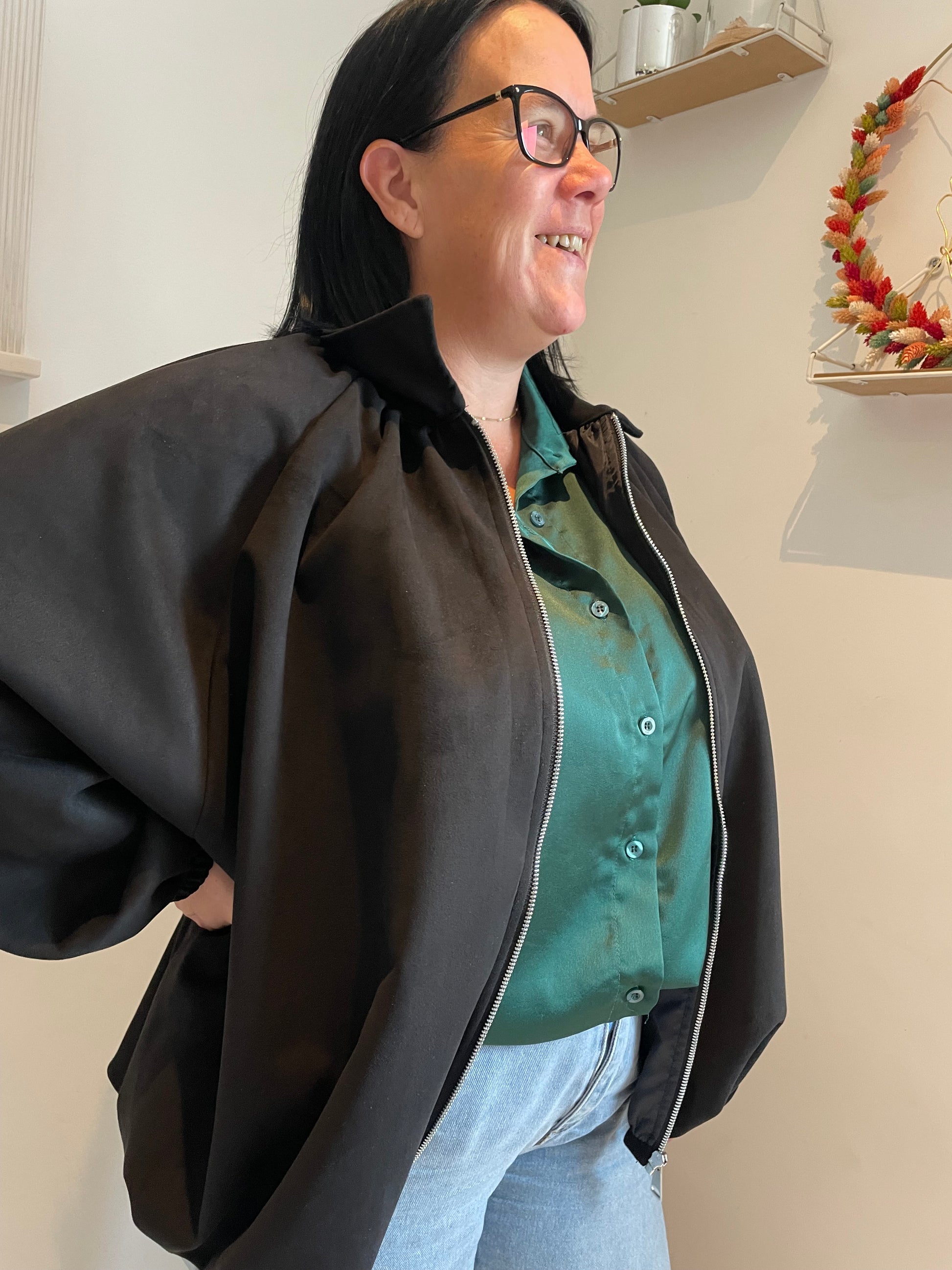 Veste suédine oversize Noire