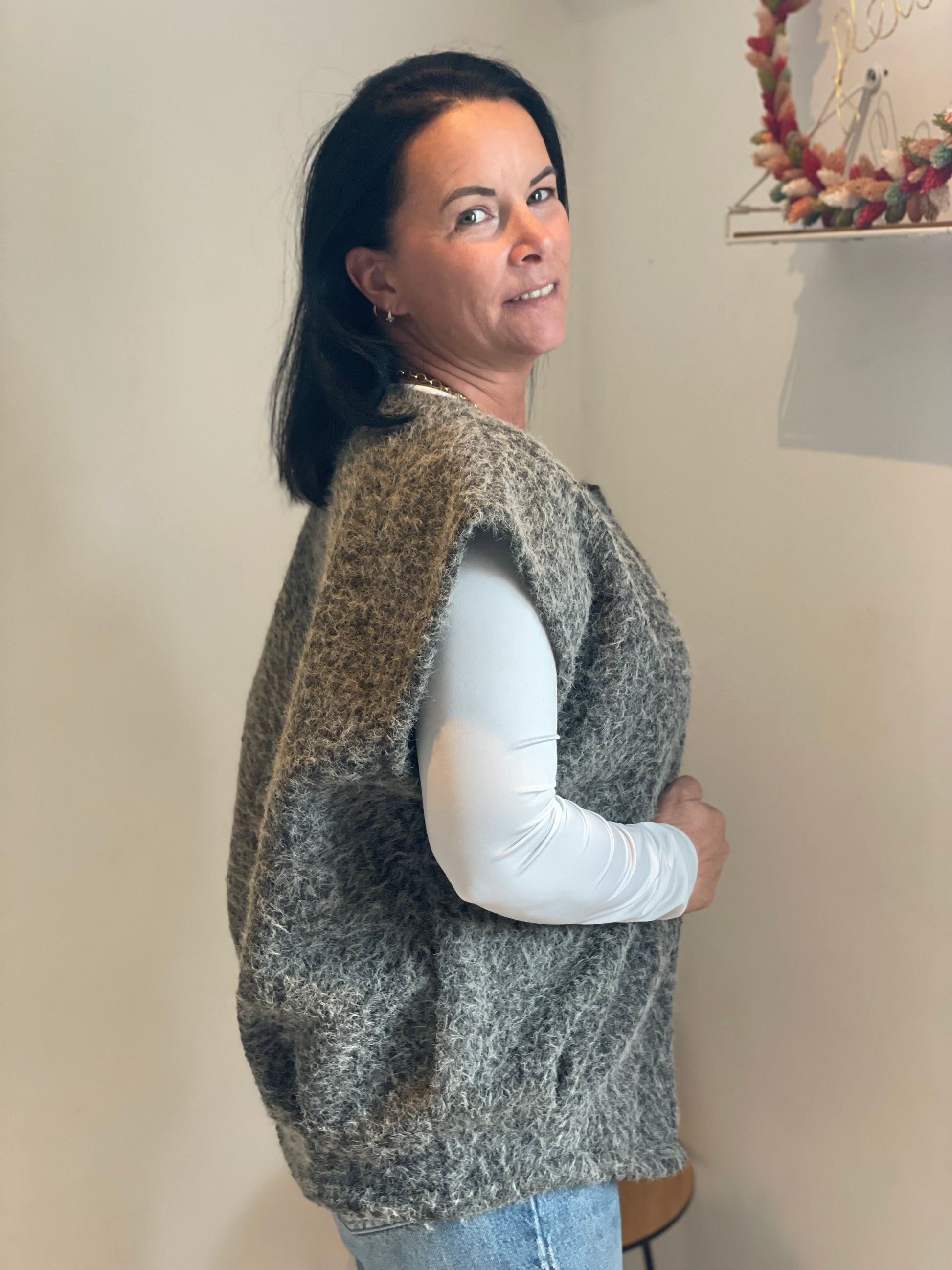 Gilet sans manches Gris