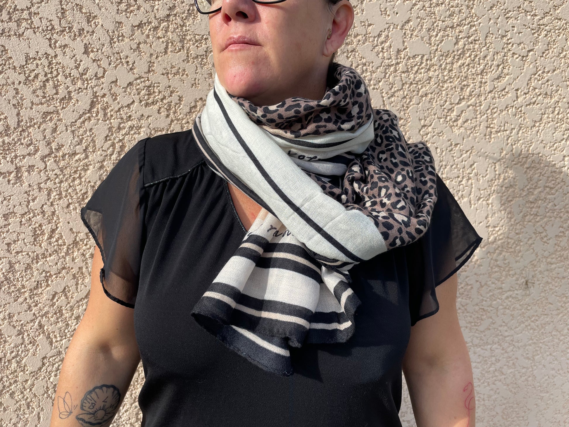 Foulard léopard beige