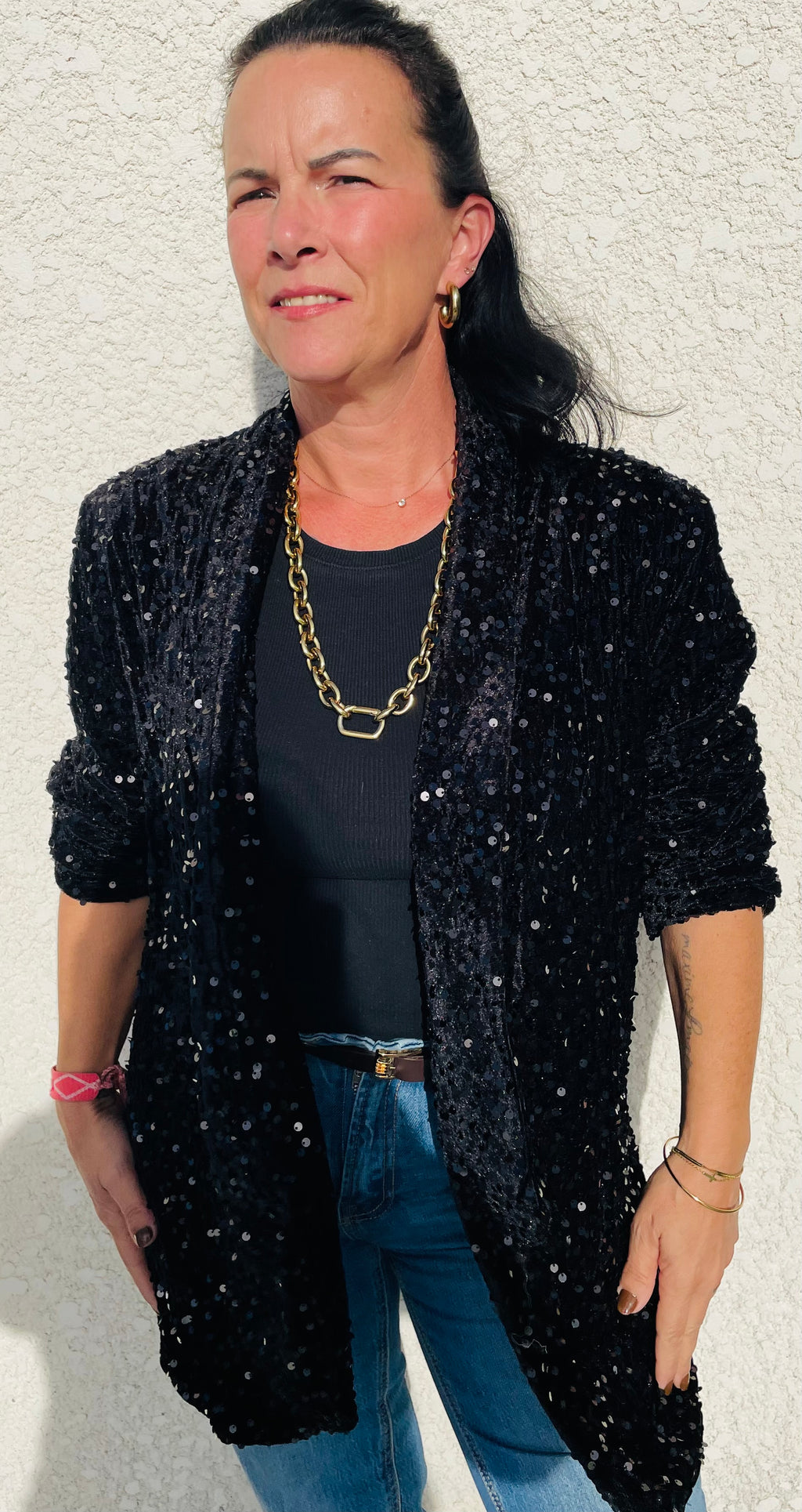 Veste blazer Velours à sequins