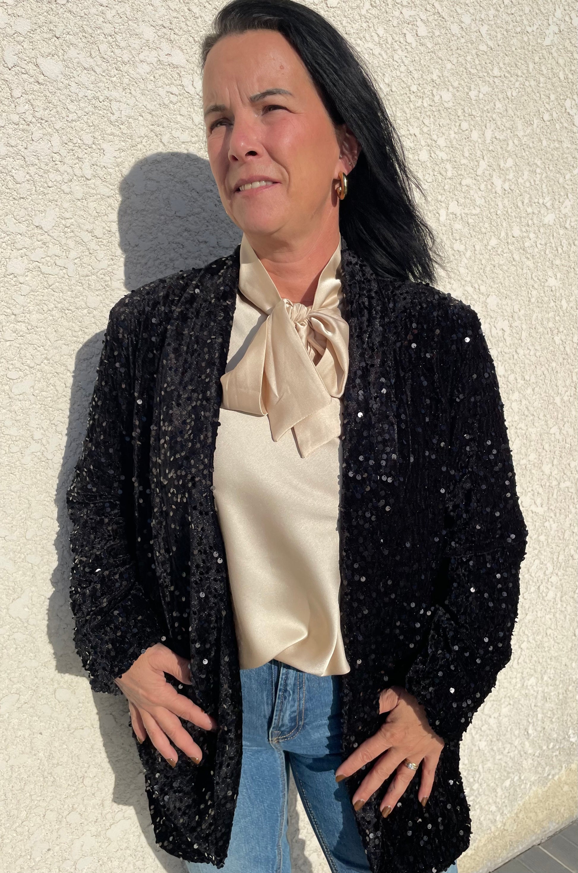 Veste blazer Velours à sequins