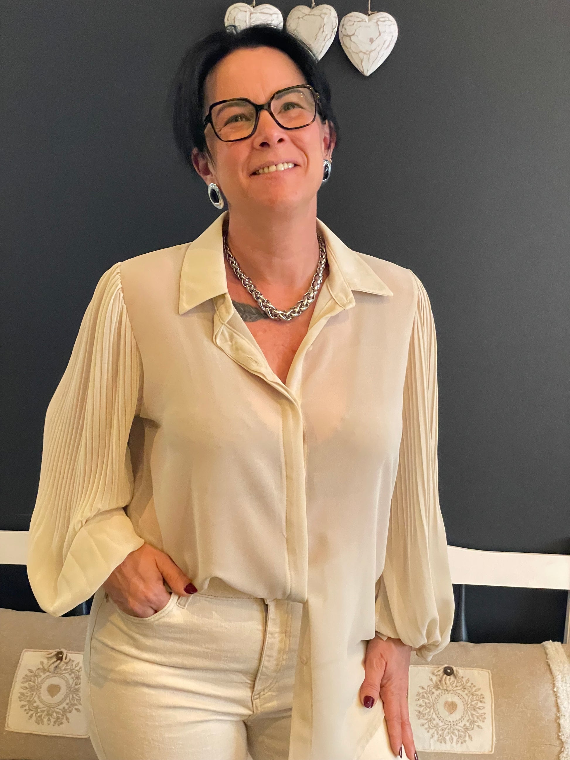 Chemise manche plissé