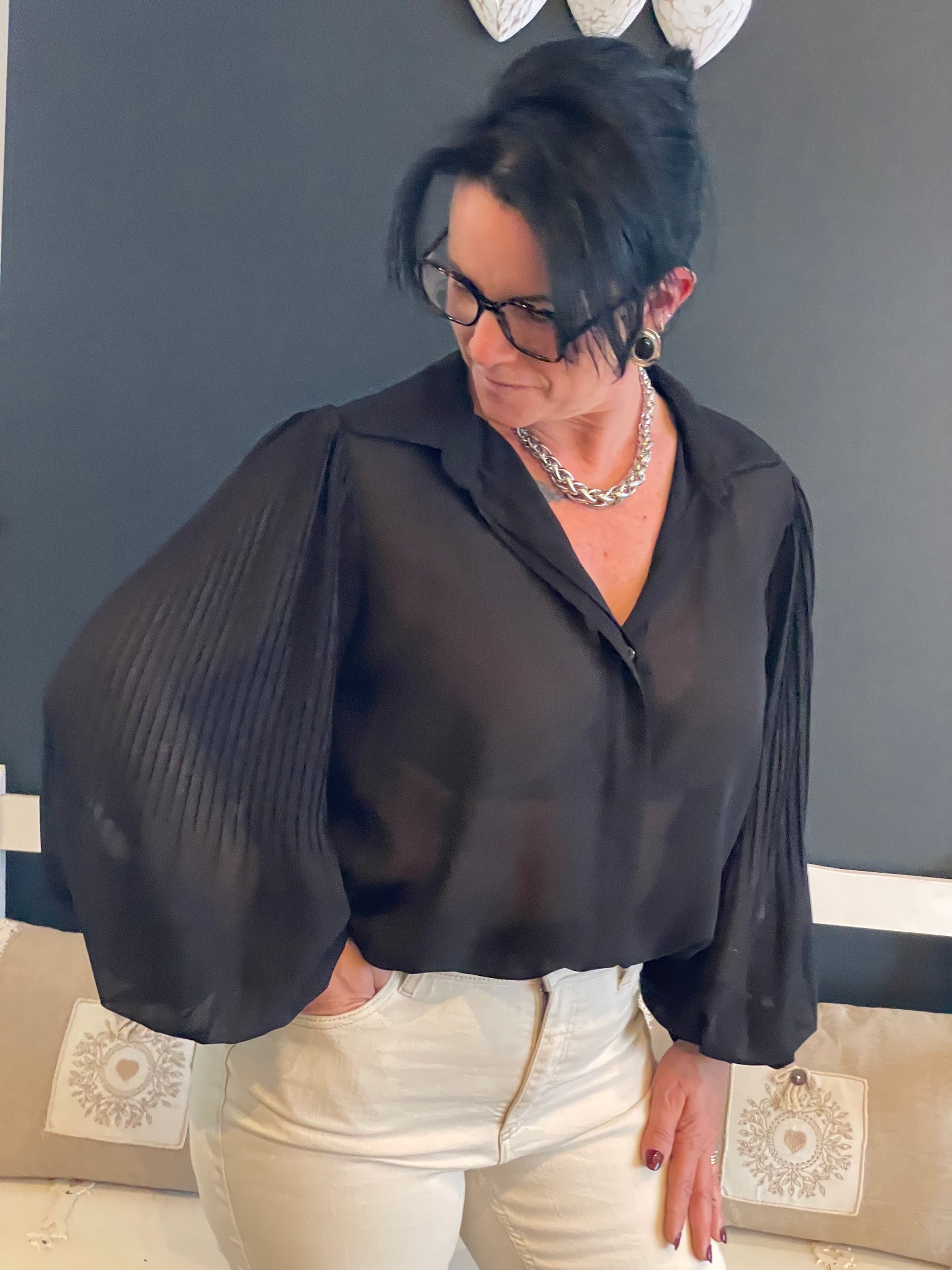 Chemise manche plissé