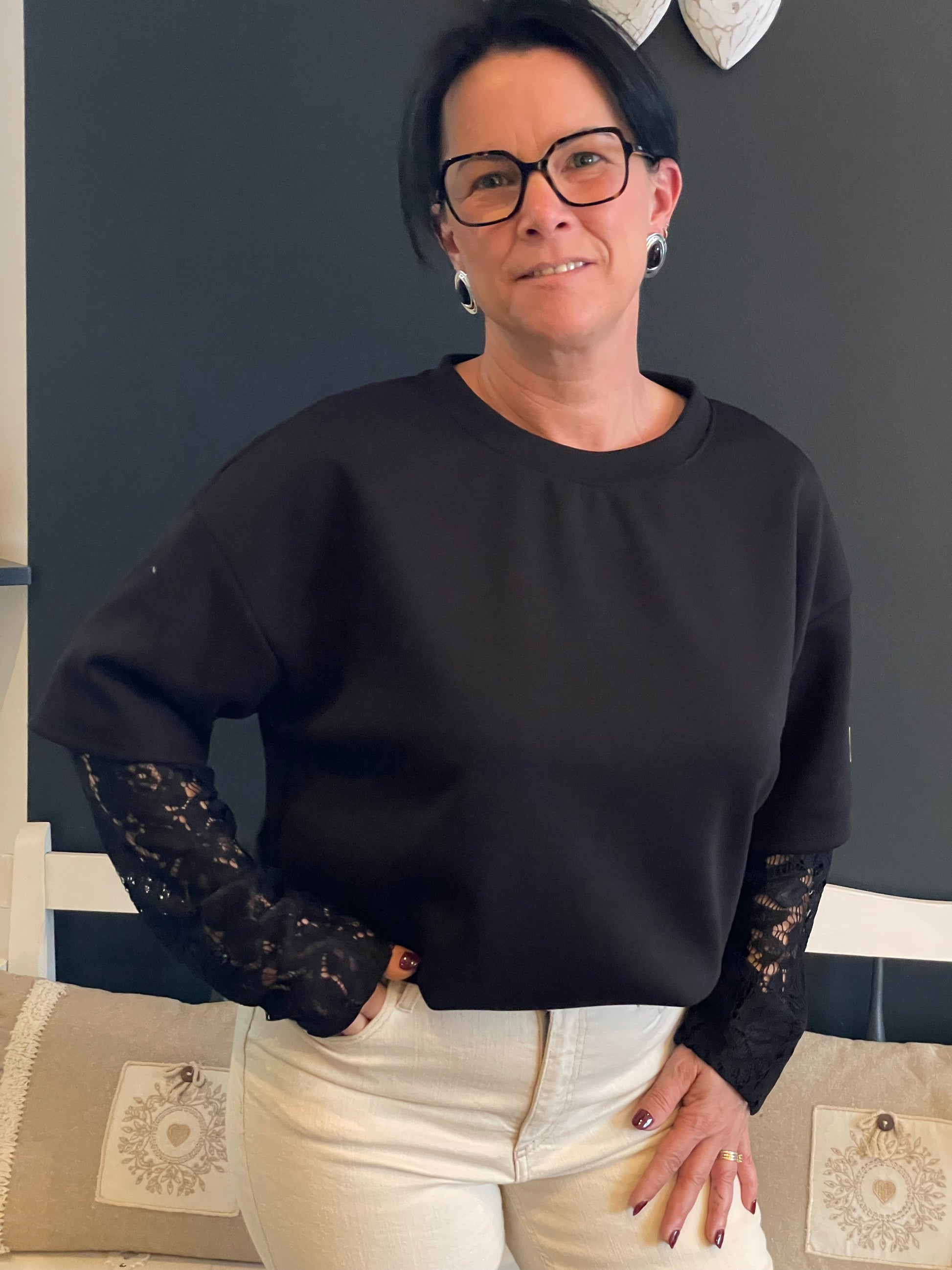 Top manches dentelles