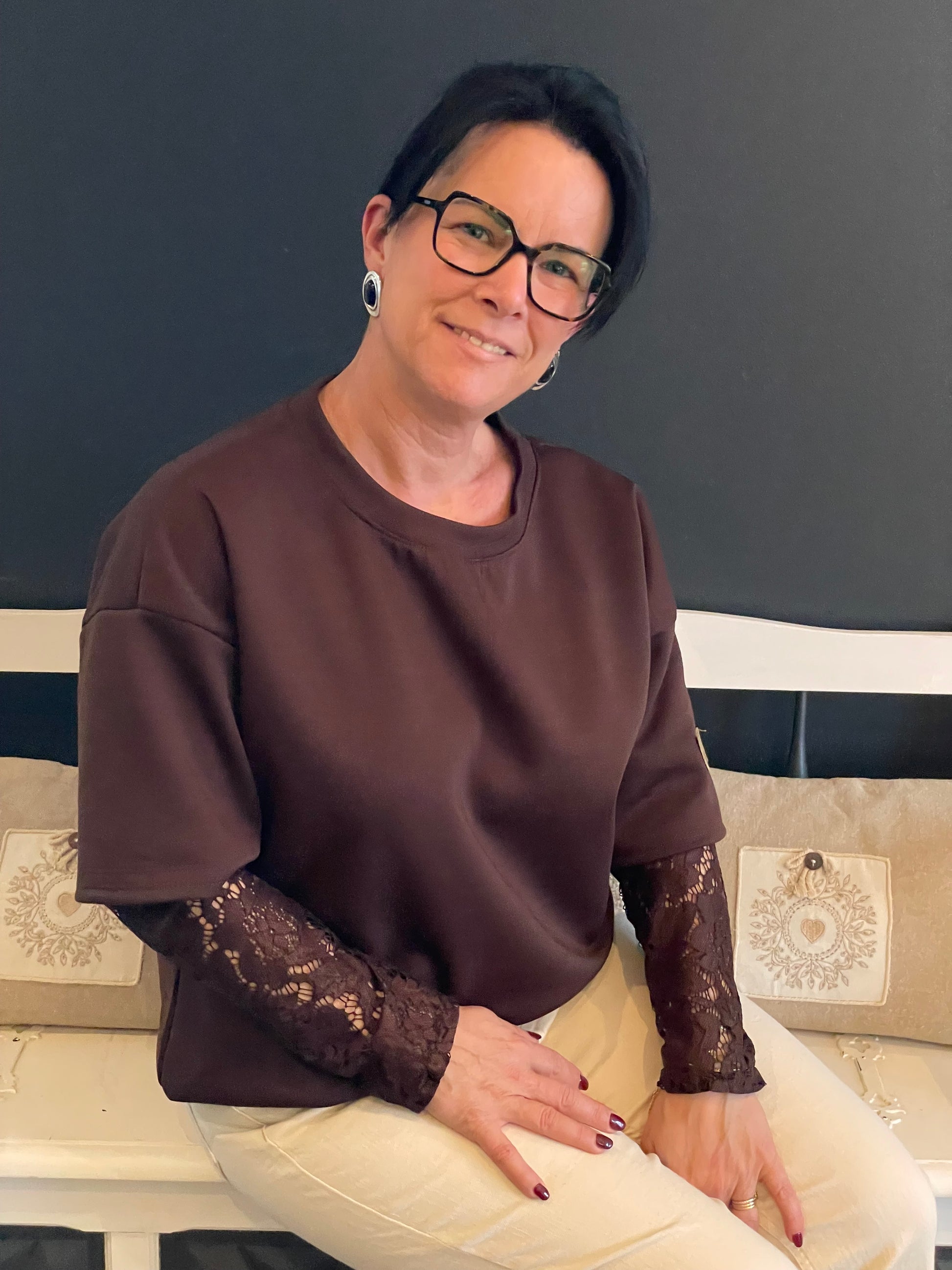 Top manches dentelles