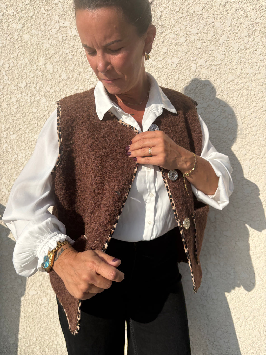 Gilet sans manche marron zoé