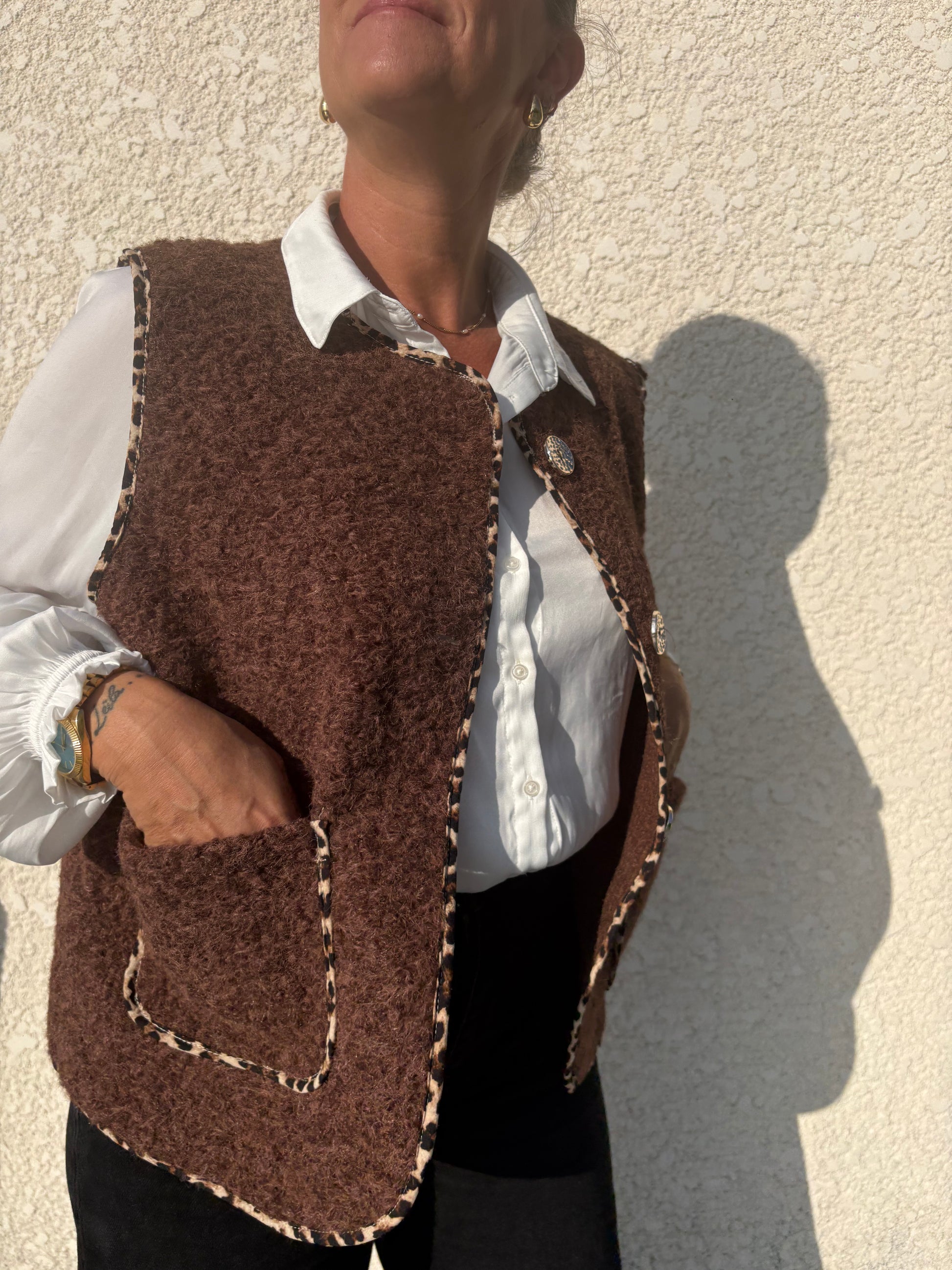 Gilet sans manche marron zoé
