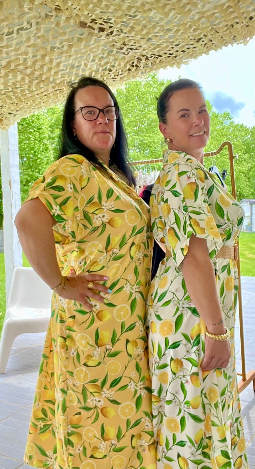 Robe Coupe Ample Imprimé Citron