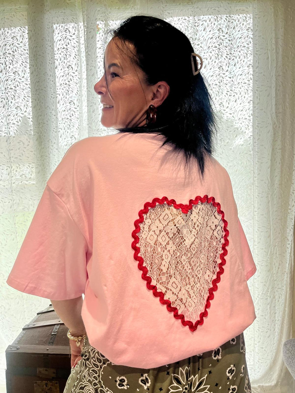 TEE SHIRT cœur dos dentelle