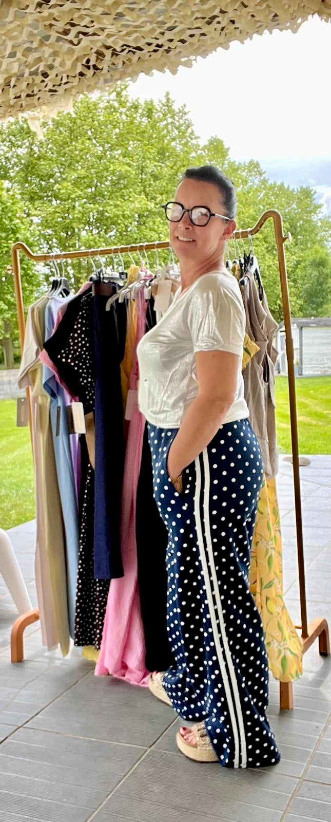 Pantalon à Pois Bandes
