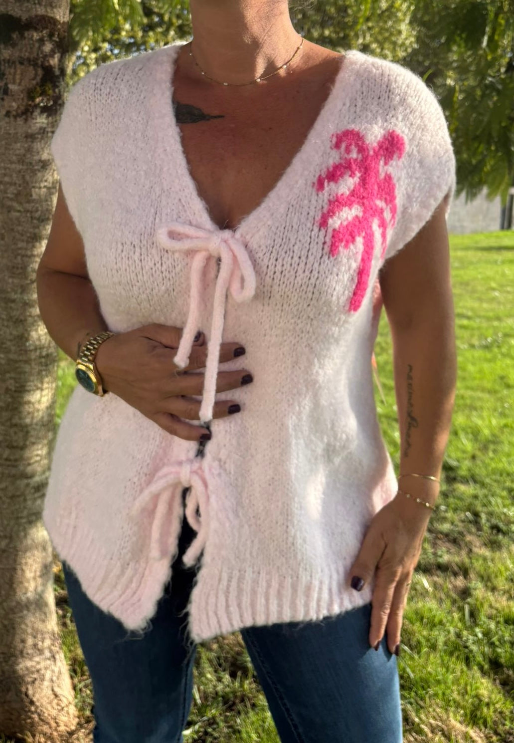 Gilet Palm rose
